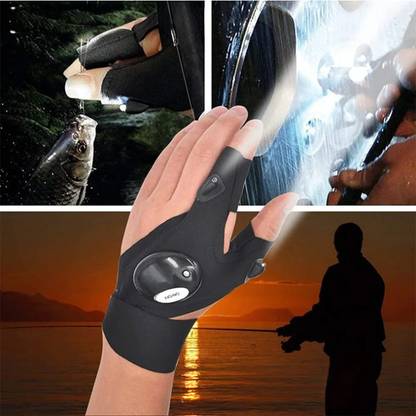 LightGrip™ – rękawice z wbudowanym oświetleniem LED do roweru, wędkowania i prac nocnych