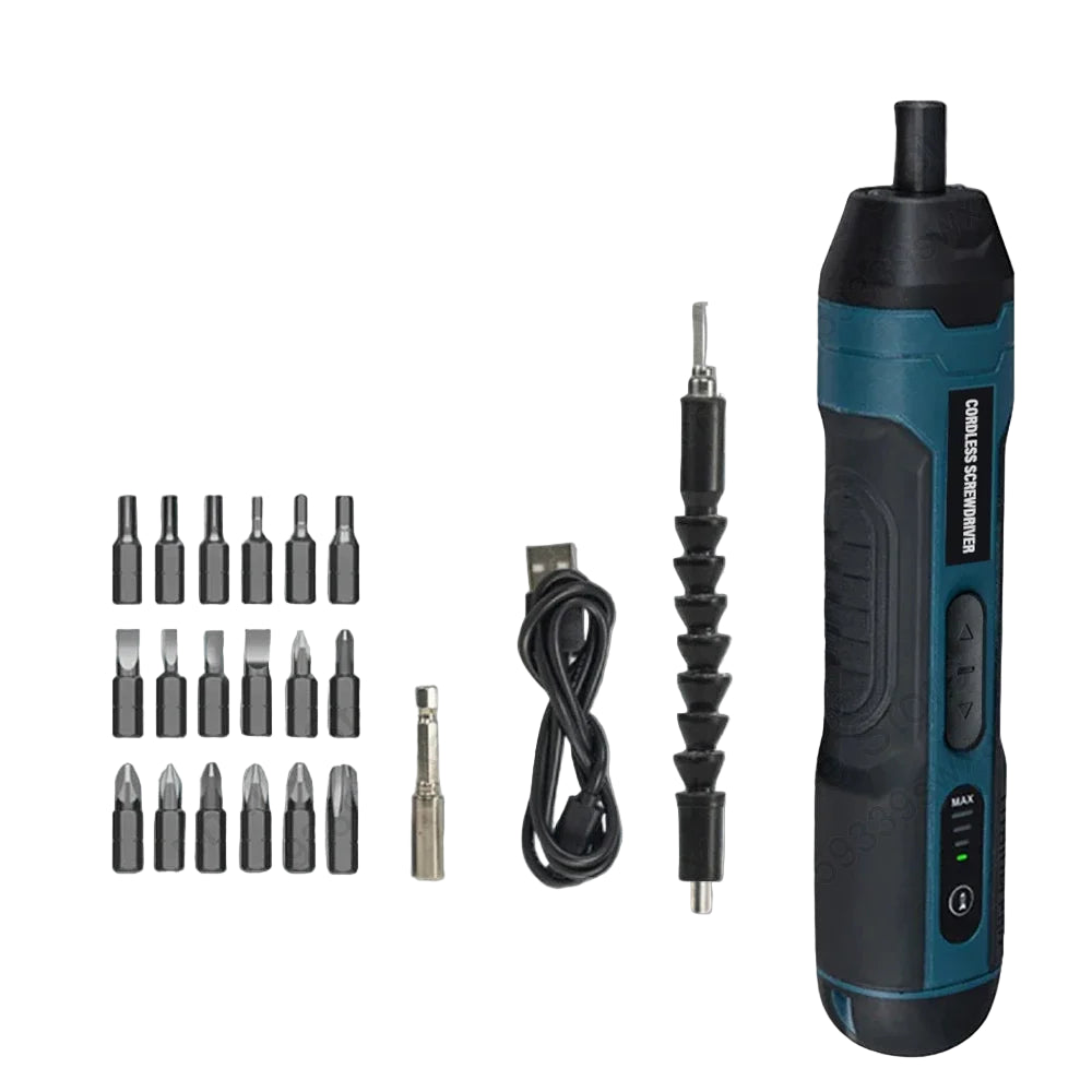 PowerScrew Pro™ – elektryczny wkrętak USB 1300mAh z regulacją momentu i zestawem bitów