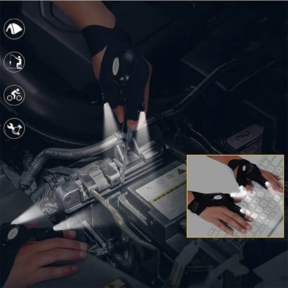 LightGrip™ – rękawice z wbudowanym oświetleniem LED do roweru, wędkowania i prac nocnych
