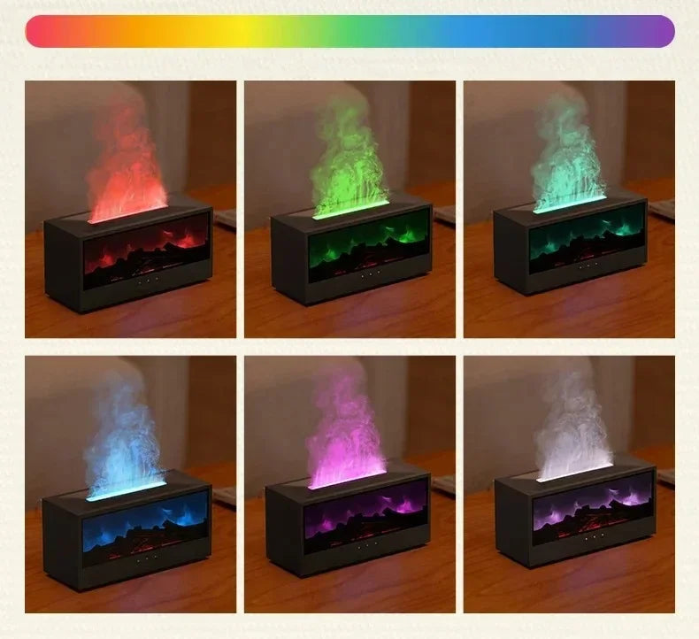 FlameAura™ – dyfuzor aromaterapii z efektem 3D płomienia, nawilżaniem i pilotem