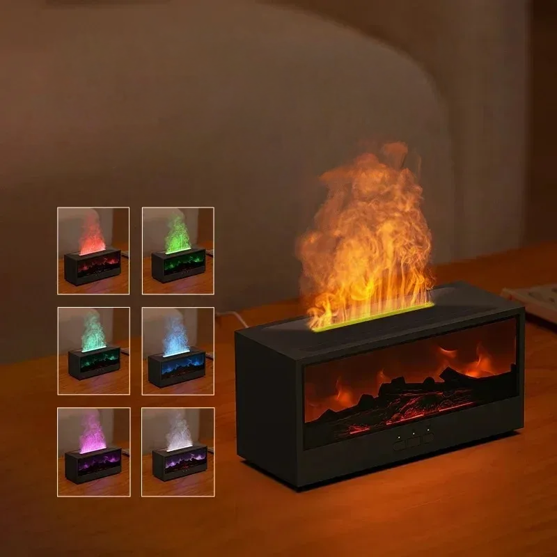 FlameAura™ – dyfuzor aromaterapii z efektem 3D płomienia, nawilżaniem i pilotem